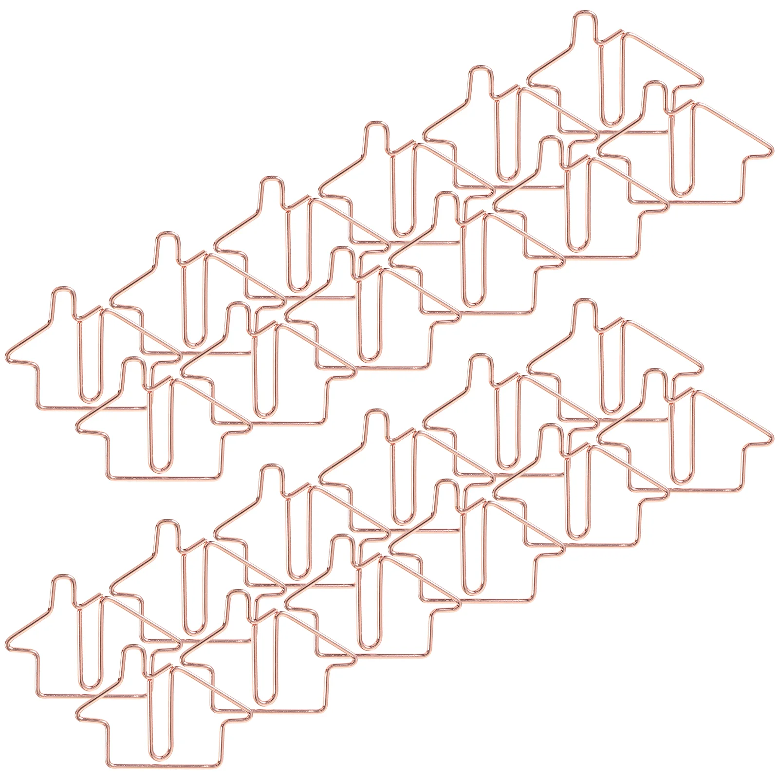 

50 Pcs Special-shaped Paper Clip Metal House Bookmark Cute Cartoon 50pcs Gold Decorative Paperclips Small Office Mini