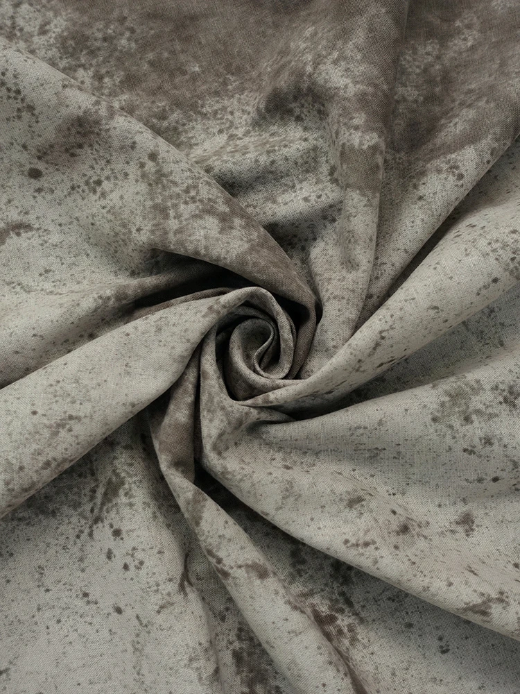 Wasteland Style Pure Cotton Cloth Plant Grass and Wood Dirty Dyed Home Clothing Designer Fabric