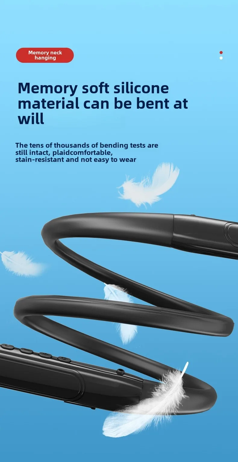 Stereo collar sports long battery life neck type pluggable TF card Bluetooth dig