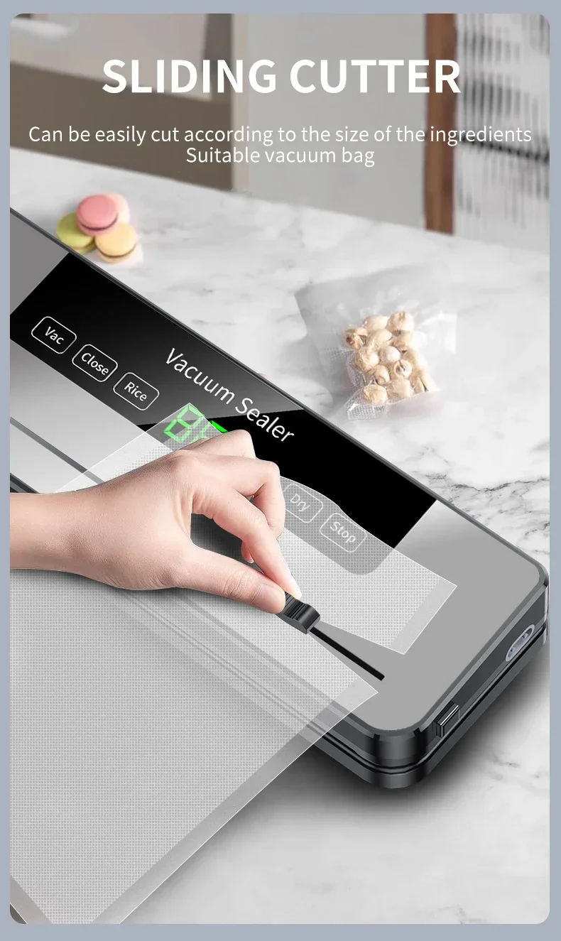 Description Picture 5 of itemCENRR Food Vacuum Sealer Machine Wet Dry Food Packaging Machine With UV Kitchen Food Storage Sealing Machine Built-in Cutter