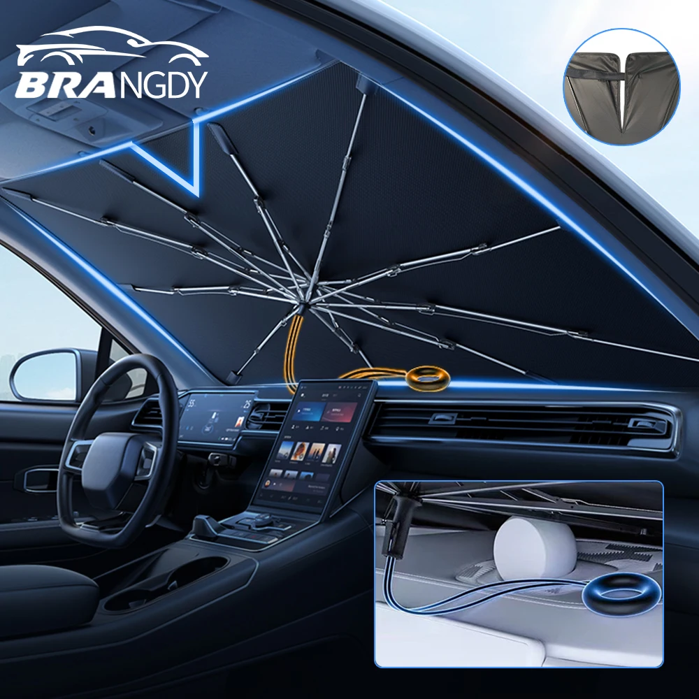 Car Sunshade Foldable Windshield Front Window Cover for UV Ray Block & Sun Heat Protection