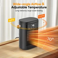 Компактный тепловентилятор мощностью 1500 Вт с дистанционным управлением, 3 режимами нагрева, тихая работа, защита от перегрева и опрокидывания, портативный для дома и офиса