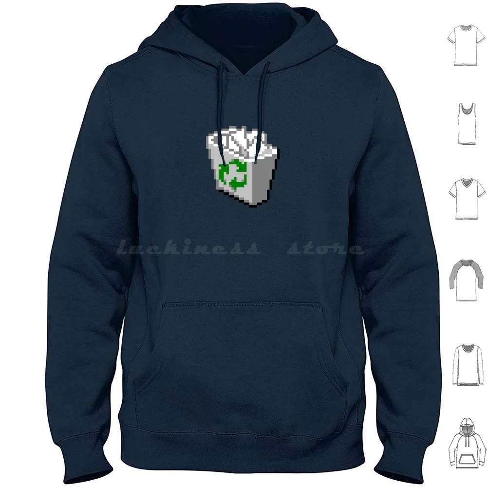 Windows 95 / 98 Cestino Di Riciclo/Pattumiera Con Cappuccio In Cotone Manica Lunga Retro Estetica Windows Microsoft Vintage Windows 95 Windows