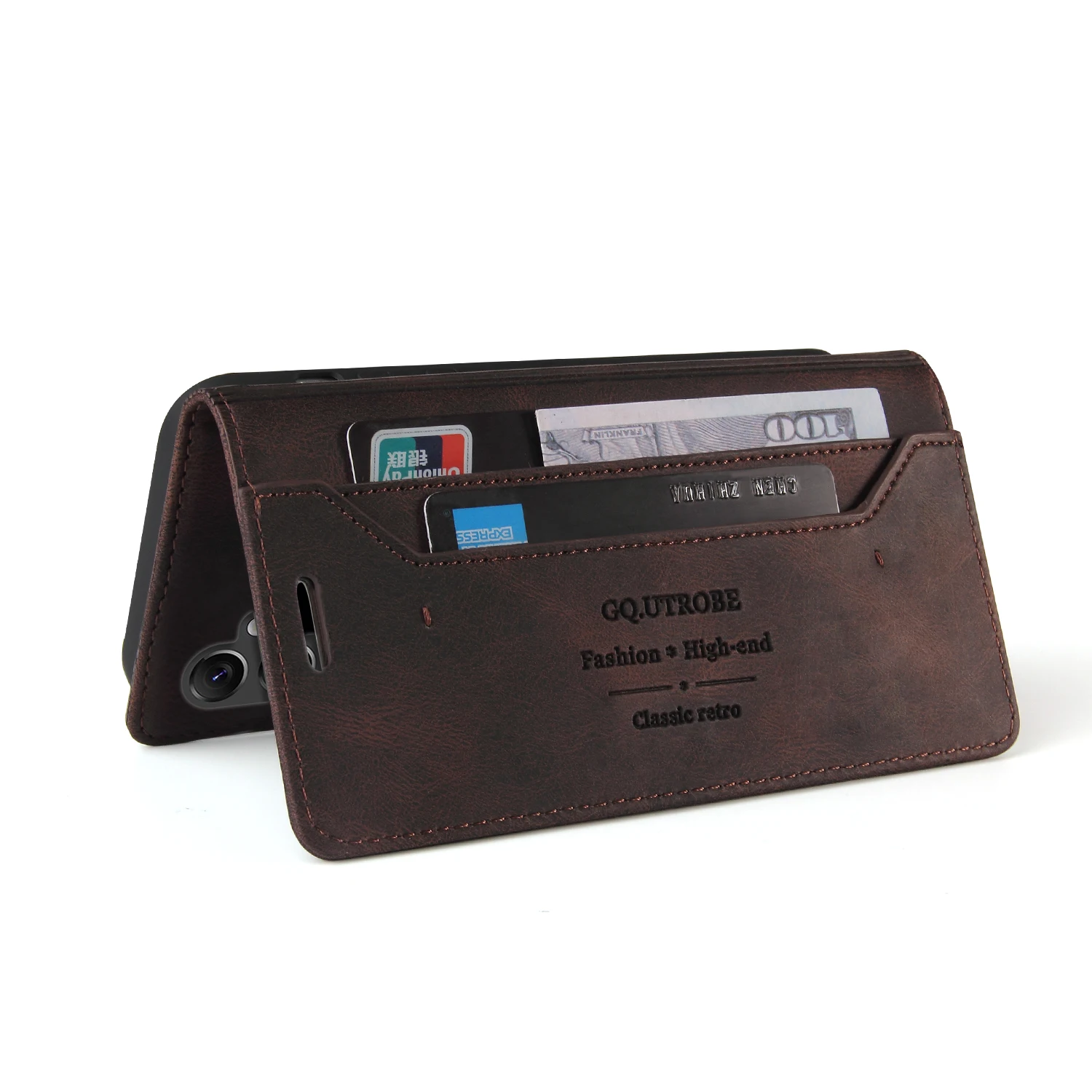 Leather Anti-Theft RFID Flip Cover Case