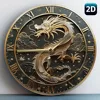 Wooden Wall Clock with Dragon Pattern: A Stylish Time - piece for Home or Office, Runs on AA Batteries 1