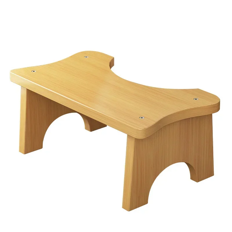 Toilet Squatly Foot Stool Adults Anti-slip Foot Seat Rest Helper Training Stand Bamboo Step Stool for Bathroom Kitchen