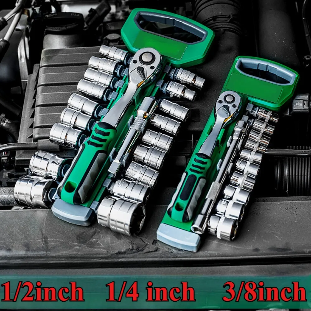 1/4 3/8 1/2 Ratchet Wrench Set 72Drive Socket Sleeve Wrench Set Car Repair Tool Wrench Auto Repair Spanner Tools 2