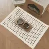 VIKAMA Black And White Simple Pet Mat, Pet Bowl Pad, Cat And Dog Feeding Pad, Strong Absorbent, Scratch-Resistant Home Decor 3