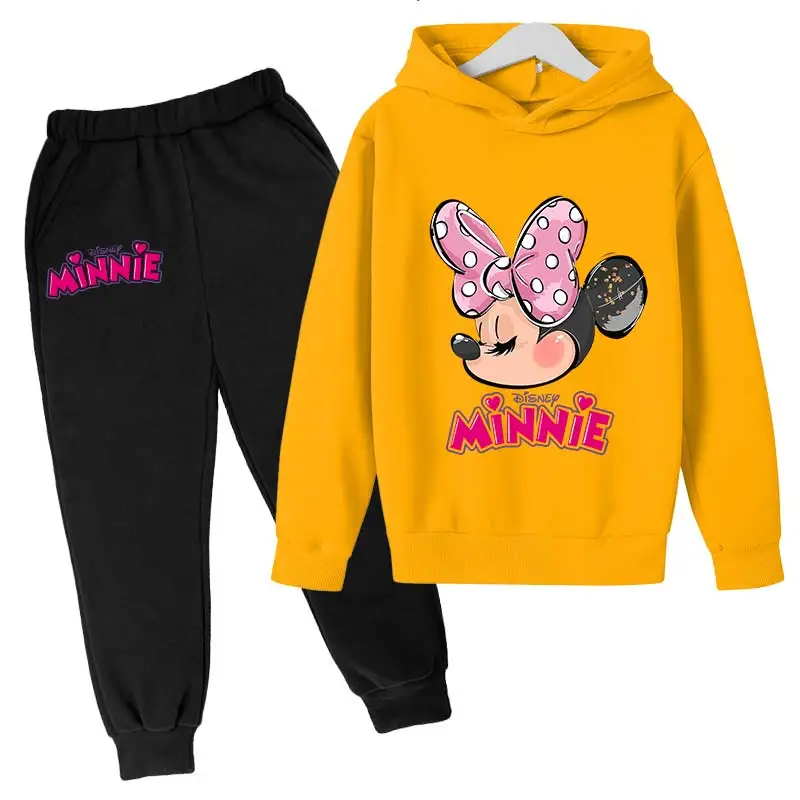 thumbnail image 1 of Conjunto de ropa de Minnie Mouse para niñas pequeñas con traje de otoño e invierno Conjunto de sudaderas con capucha de Mickey Mouse para niños pequeños Ropa para niños pequeños, 1 of 5