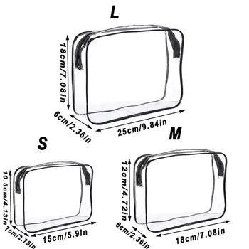 حقيبة أدوات تجميل شفافة من بولي كلوريد الفينيل للرجال والنساء ، حقيبة مكياج للسفر ، حقيبة أدوات تجميل ، حقيبة سفر 6