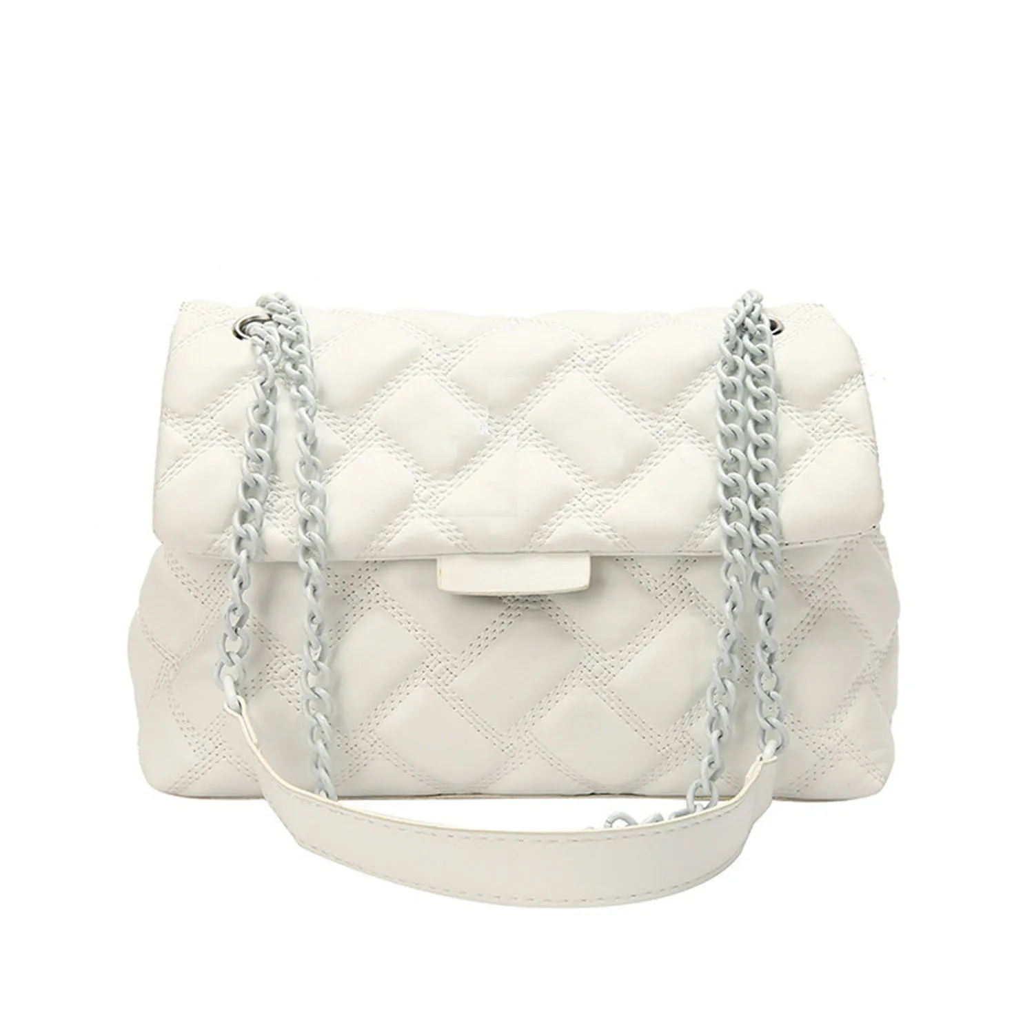 Women's K-G Sewing Fashion Chain Bag Shoulder Bag Crossbody PU Leather Ladies CrossBody Handbag