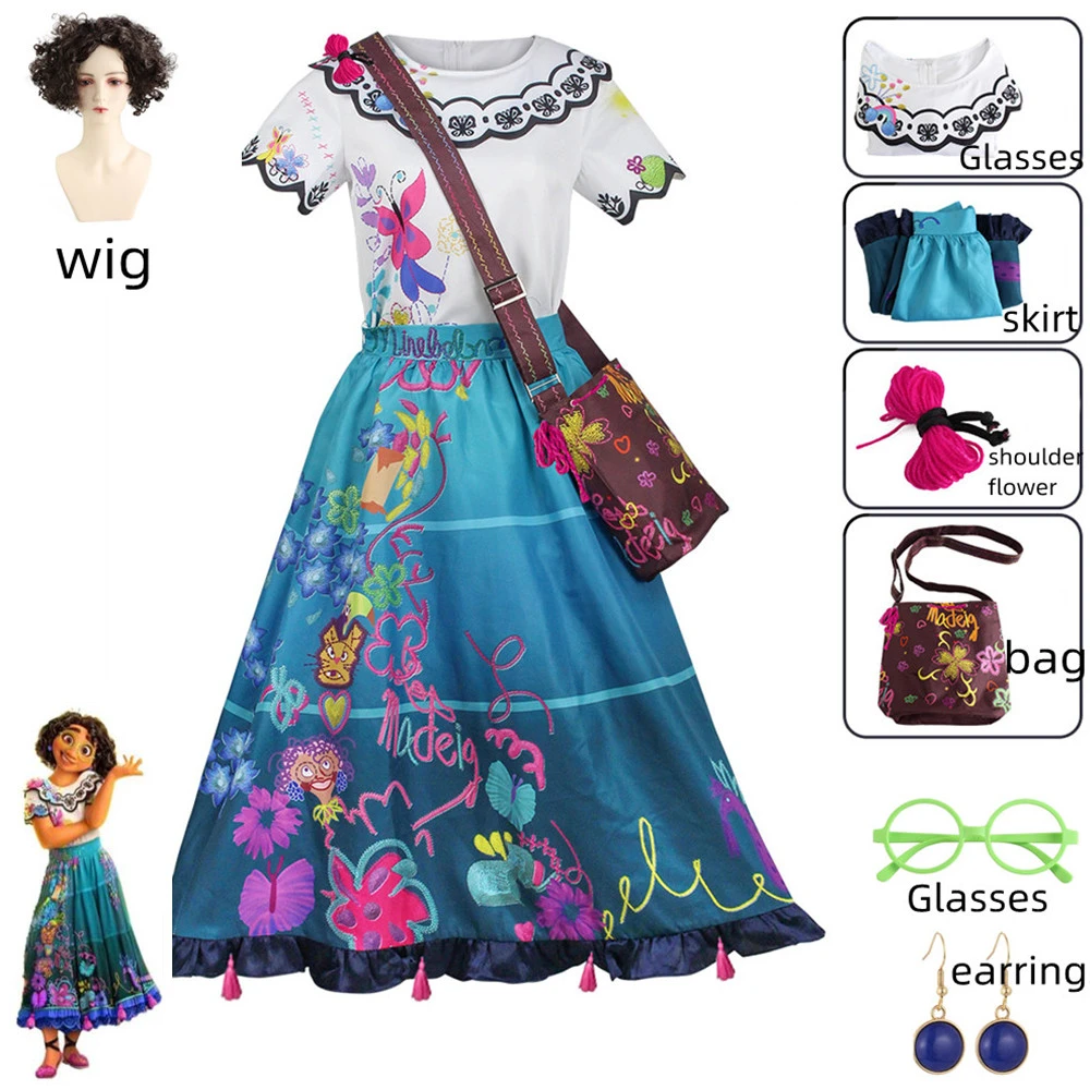 Disfraz de princesa encantador Mirabel para niños y mujeres, peluca de  Cosplay de película de Anime, vestido de Flores rotas, Aldult, Kawaii,  traje de fiesta de Carnaval| | - AliExpress
