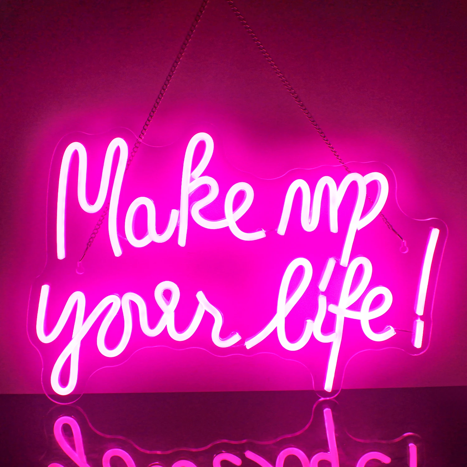 Make Up Your Life Neon Sign for Wedding Engagement,Neon Light up LED Signs Bedroom Dressing Room Shop Party ART Wall Decor Gifts