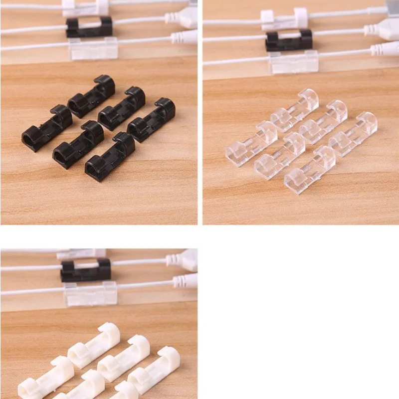 20pcs/set Cord Cable Winder Charging Line Cable Organizer Wire Fixing Clips Storage Support Holder Clips Accessories
