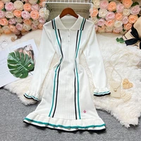 YuooMuoo Brand Fashion Women Knitted Mini Dress Ins Hot Sexy Package Hips Ruffled Party Dress Streetwear Lady Outfits Vestidos - Image 3