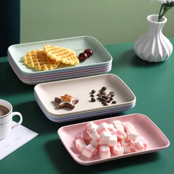 2 Size Plastic Fruit Dessert Tray Desktop Food Storage Plates Multi-Function Snack Bread Pan Home Kitchen Organizer Supplies
