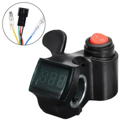 Electric Bike Thumb Throttle with LED Display, 24 - 60V TwistGrip, 5 - Wire System (A)