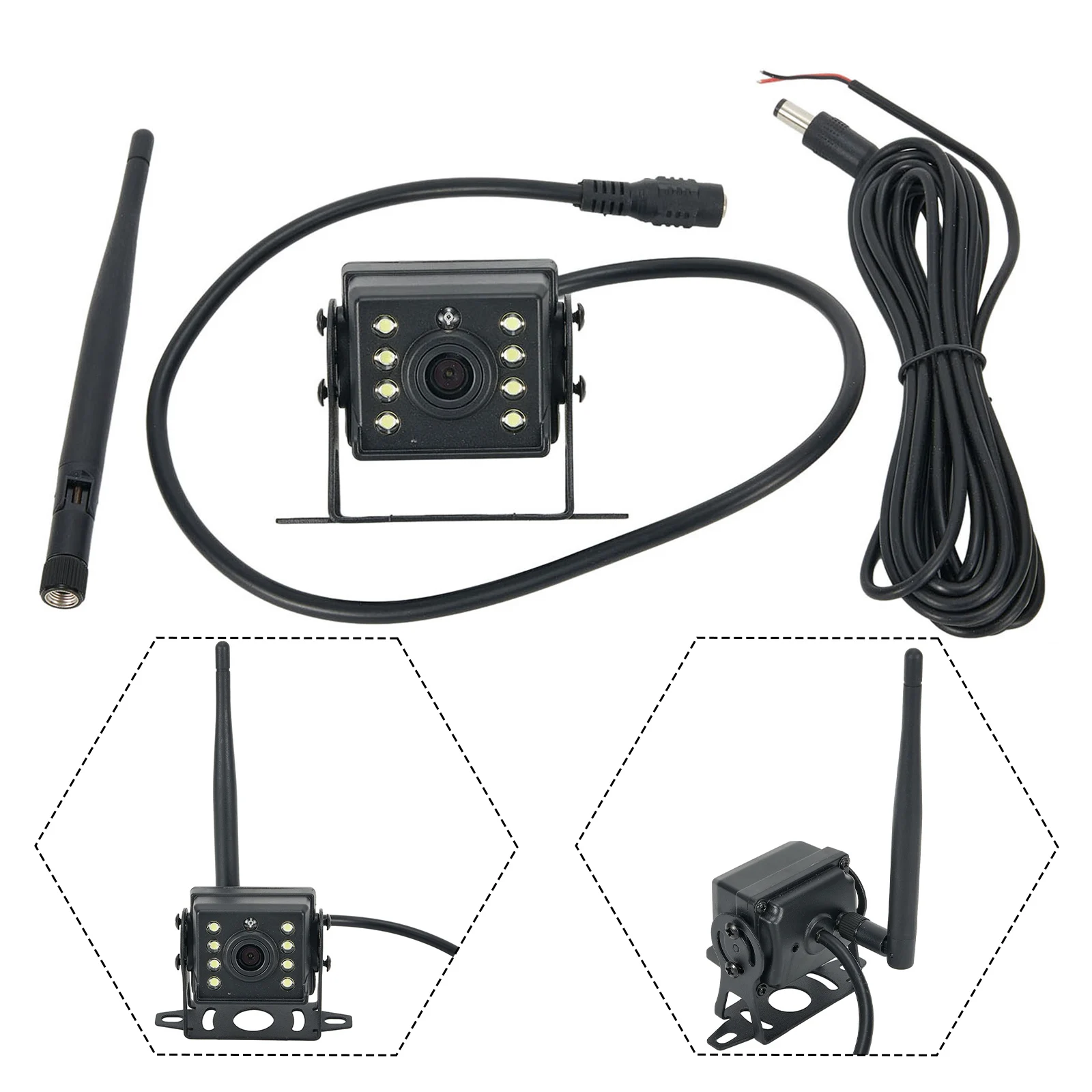

Accessories Rear View Camera Trailer Truck W/ Power Cord WIFI Wireless 170° 1920(H)*1080(H) Camper RV Reversing