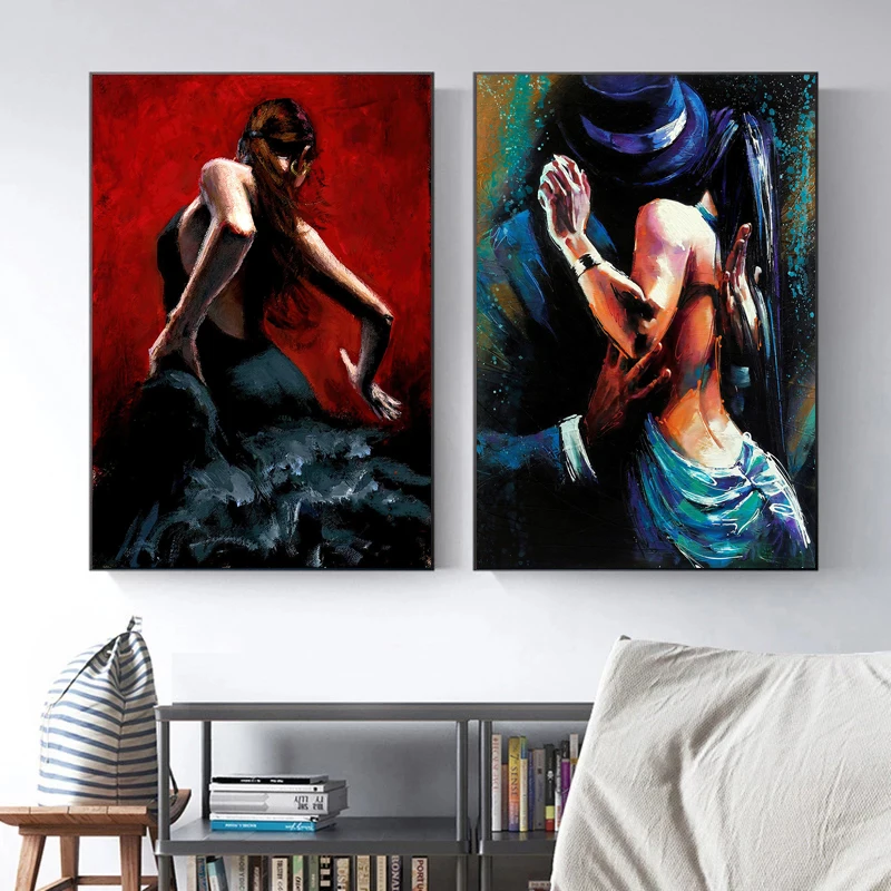 

Красивая танцевальная фотография, Картина на холсте, Современная фигурка, художественные настенные картины, украшение для дома, бара, комнаты
