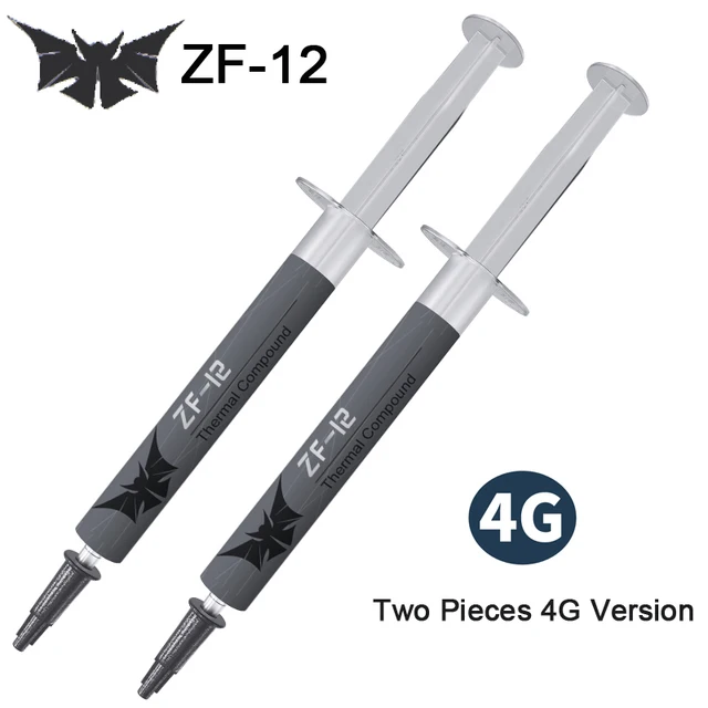 ZF-12 Thermal Compound Conductive 12W/mk Grease Paste Silicone Plaster Heat Sink for CPU GPU Chipset Notebook Cooling Coolers two pieces 4g