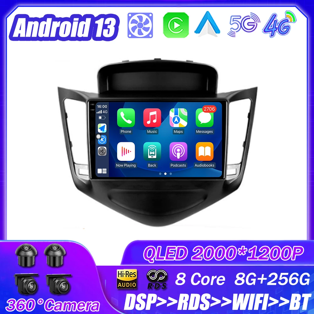 

Автомагнитола для Chevrolet Cruze J300 2008-2014, Android 13, мультимедийный проигрыватель с навигацией, стерео, GPS, автомагнитола, 2Din, Wi-Fi