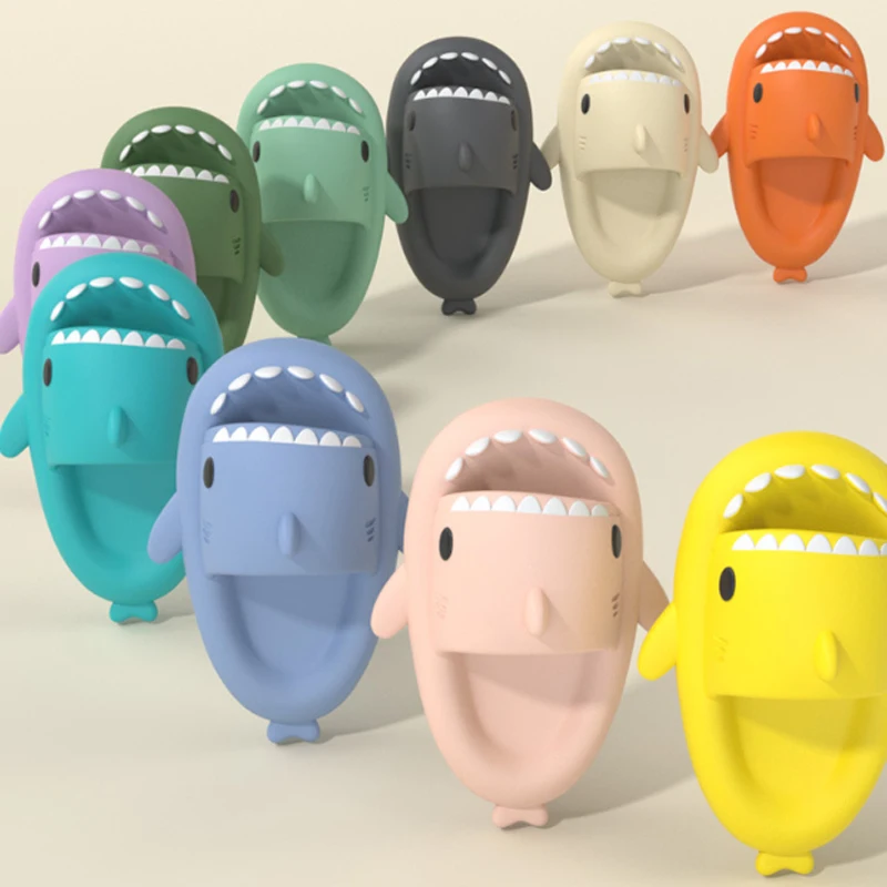 Slippers Sandals Shoes Shark Women Men Adult Couple Children Bathroom Home