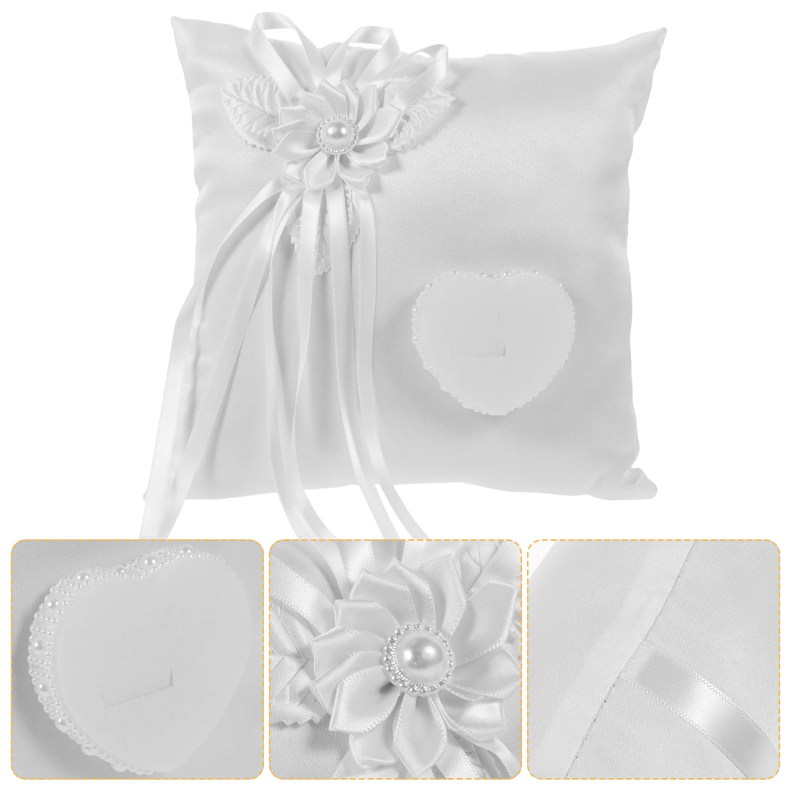 

wedding ring pillow white flower wedding ring cushion bearer wedding ring box ring holder for wedding engagment anniversary