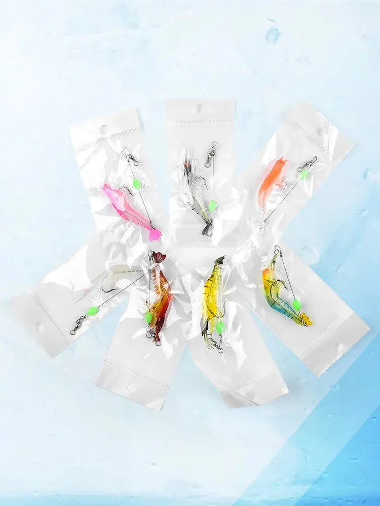 Description Picture 6 of item7PCS/Lot Shrimp Soft Fishing Lure 9cm/6g Artificial Bait With Luminous Bead Swivels Hook Lifelike Shrimp Lure Carp Fishing Bait