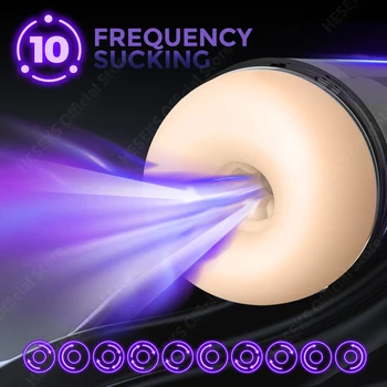 HESEKS IPX78 Automatic Male Masturbator Penis Pump for Enlargement Men Pocket Pussy 10 Vibrating Sucking