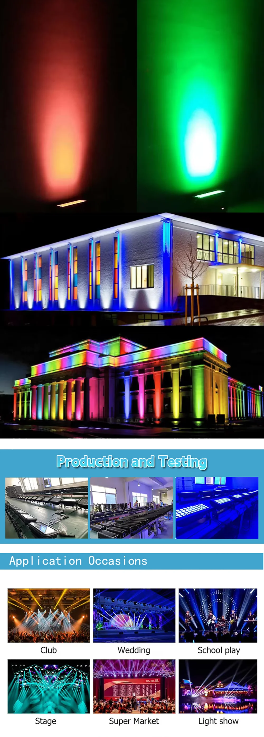New DMX512 18*20W RGBW 4in1 IP65 Waterproof DJ Wedding Stage City Wall Washer Ou