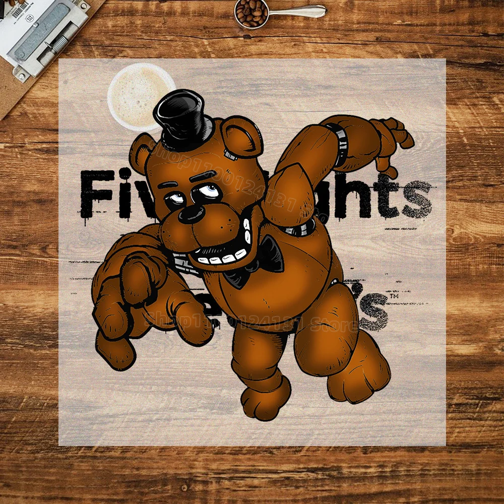 FNAF-Inspired Heat Transfer Stickers for Clothing - T-Shirt DIY Anime Patches Collection