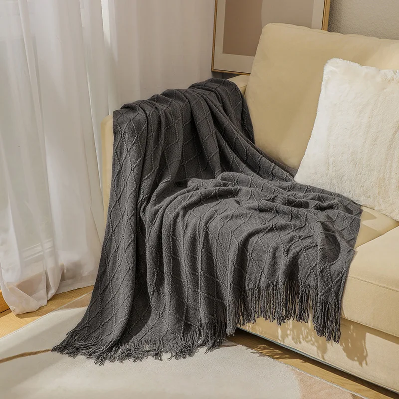 Cobertor Fino De Franja De Malha Simples, Capa De Sofá, Cobertores De Sesta, Ar Condicionado, Decoração De Escritório, Verão