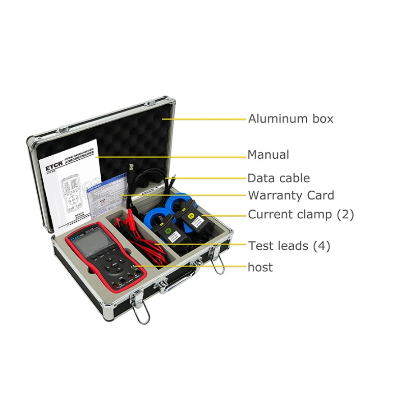 ETCR4020 Phase Voltammeter Double Clamp Digital 600V Large Caliber Intelligent P