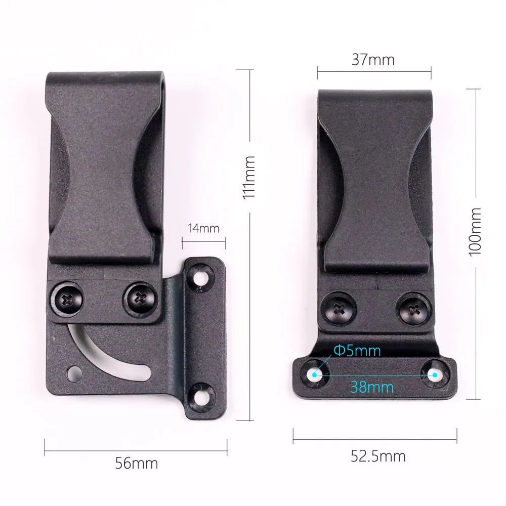 90 Degree Rotated Loop Clamp With Hardware Black Plastic Belt Clip Swivel For Kydex Holster Scabbard Tool Parts