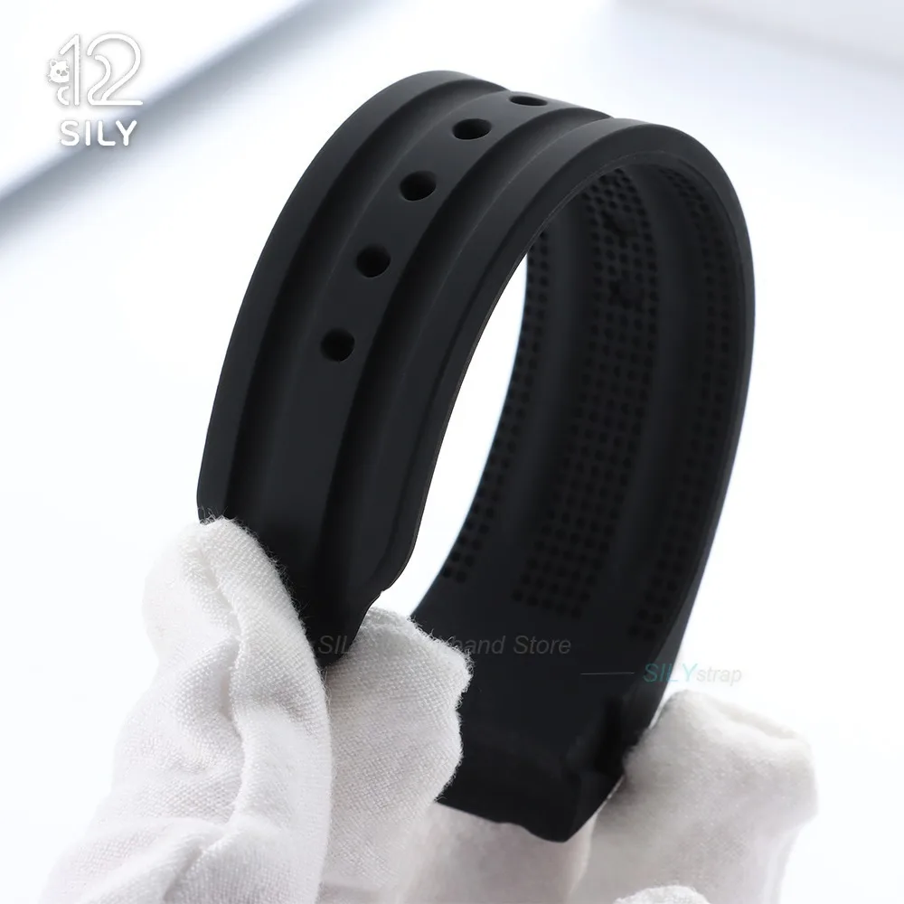 Curved End Silicone Watch Strap - Universal Waterproof Sport Wristband