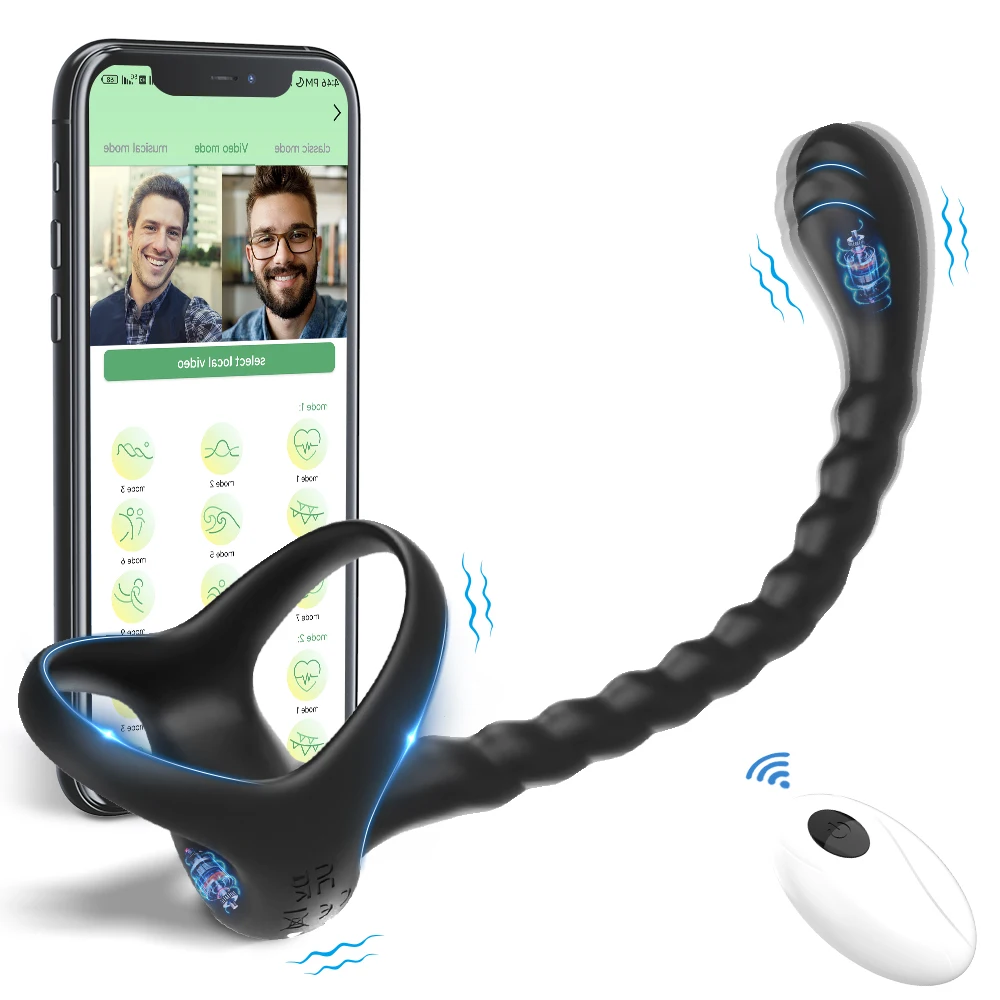 Silikon Ring Vibrator Anal Plug Erwachsene Sex Spielzeug Für Männer Verzögerung Ejakulation Männlichen Prostata-massagegerät Bluetoo_voghion.com