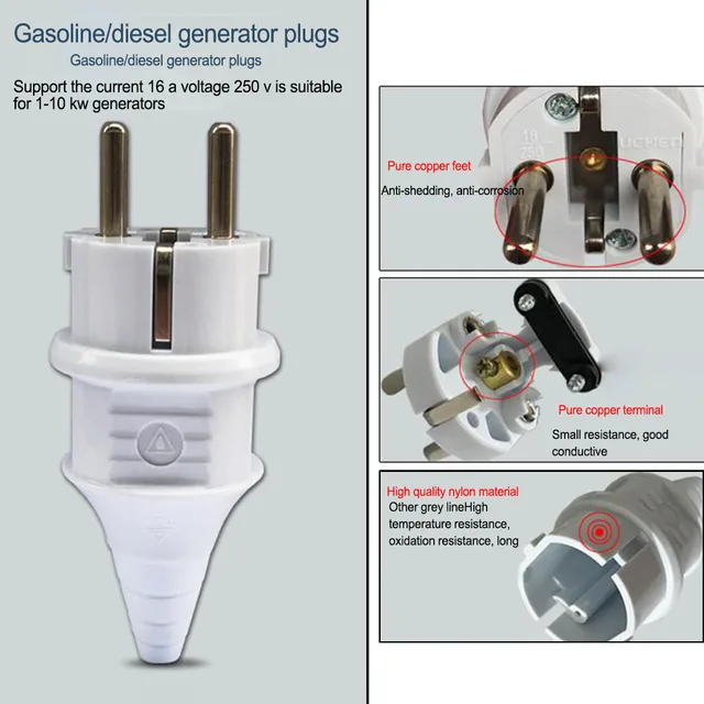 Home Improvement Socket European Plug For 1-10kw Generator 