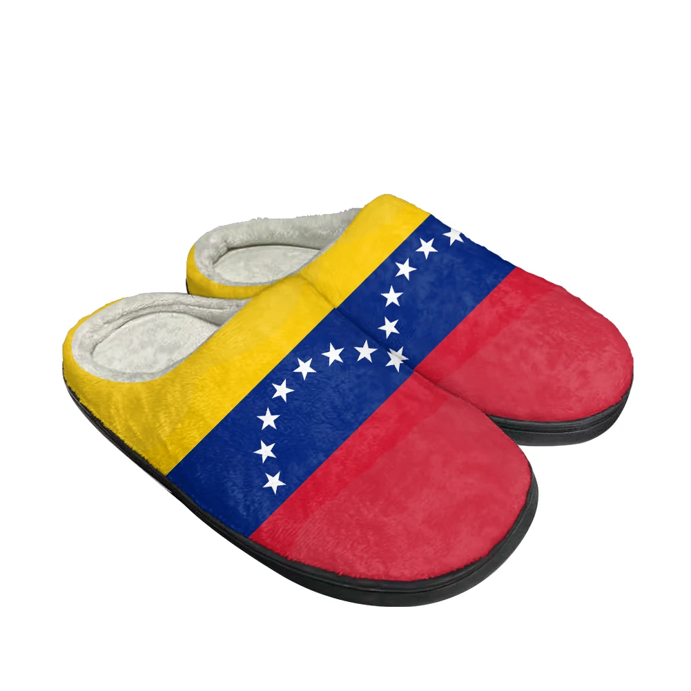 

Популярные Модные хлопковые тапочки с флагом Венесуэлы на заказ, мужские и женские сандалии, плюшевая Повседневная сохраняющая тепло обувь, теплые удобные Тапочки