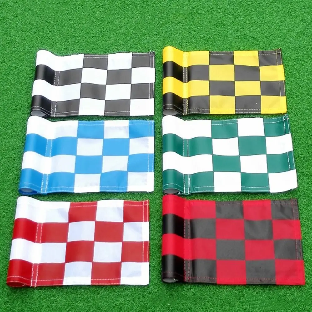 Training Aids Golf Course Flags Outdoor Sign with Tube Putting Green Flags 420D Nylon Lattice Hole Pole Cup Flags Backyard