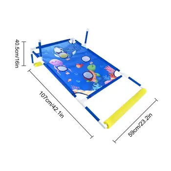 Pool Cornhole Games Interactive Water Sandbag Floating Swimming Board and Beach Ball Toss Games for Beach Backyard Garden 6