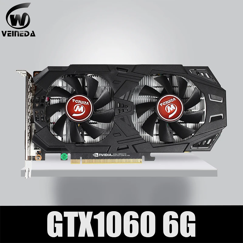 VEINEDA rtx 2060 6GB gtx 1060 6gb GDDR6 Graphics Card 192Bit GPU PC Desktop video card PCI Express 3.0 