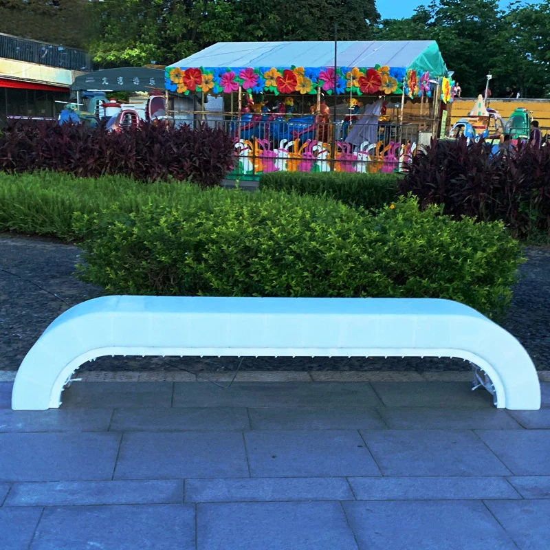REAQ LED Interactive Public Bench 240*40*45cm Outdoor Garden Furniture Waterproof Color Changing Luminous Outdoor Park Chair