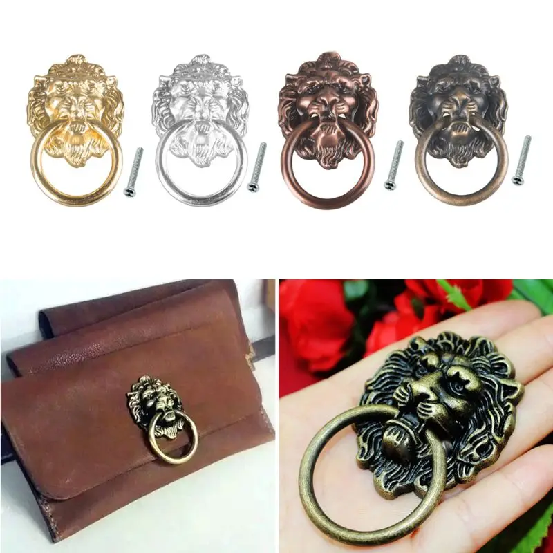 Furniture Handles Kitchen Door Handles Knobs and Pulls Antique Bronze Lion Head Pulls For Dresser Drawer Cabinet Door Handles Knocker