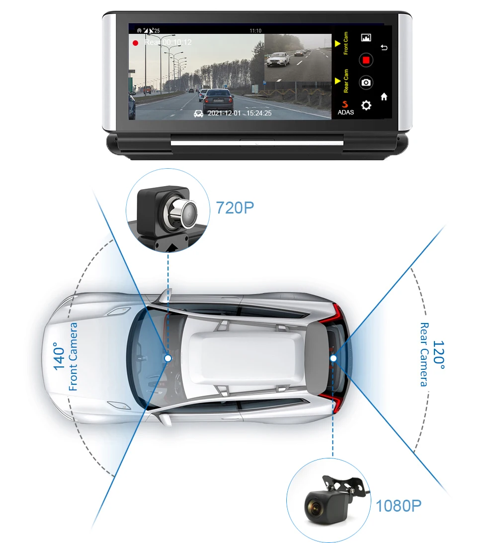 gps device for car Anfilite 7 Inch 4G Android 8.1 Car DVR 2GB+32GB GPS navigator ADAS car video recorder Dual Lens Dashboard Camera parking monitor vehicle gps