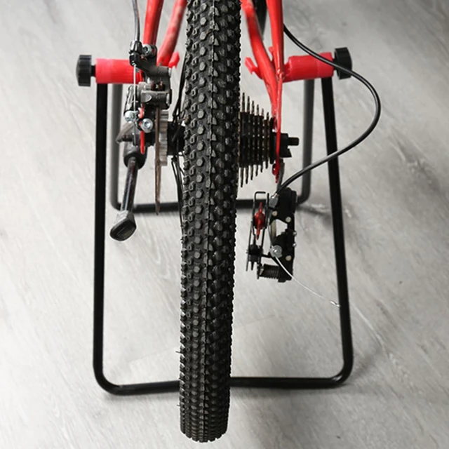 Soporte de suelo para bicicleta, soporte Vertical para reparación de  bicicletas de montaña y carretera, plegable y ajustable - AliExpress