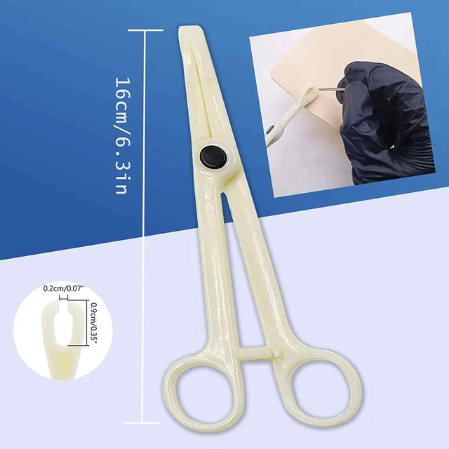 Body Piercing Clamps - 25PCS Disposable Forceps Clamp Claw Slotted Plier  Ear Nose Piercing Tools Septum Forceps for Lip Navel Tongue Belly Piercing