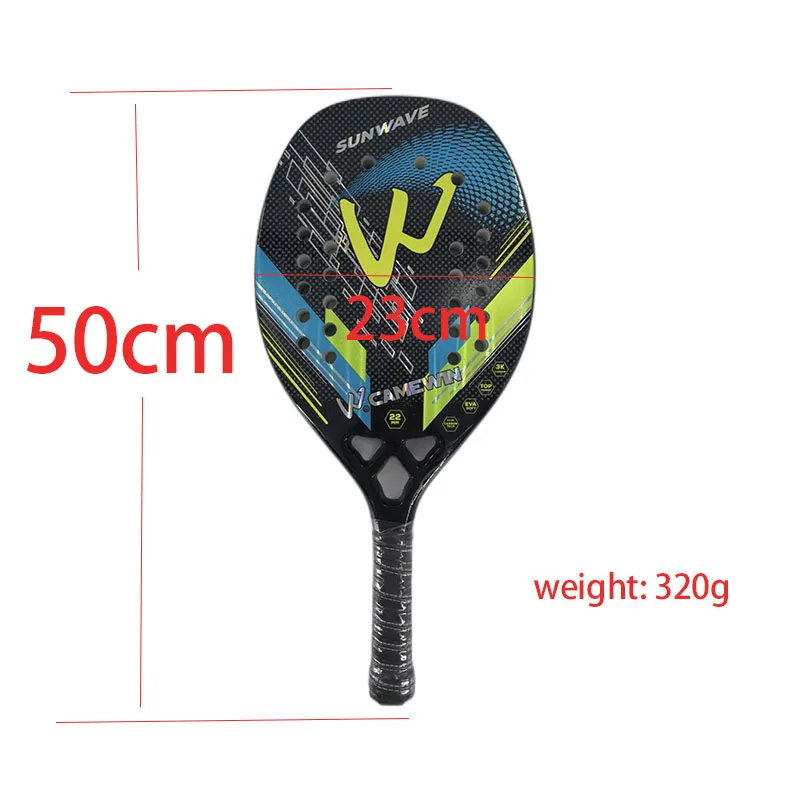 Beach Tennis Racket 3K Full Carbon Fiber Rough Surface Outdoor Sports For Men Women Adult Senior Player tennis racket