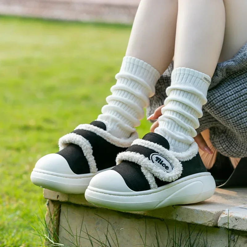 Women Anti-slip Winter Cotton Shoes Ladies Casual Thick Sole Warm Slippers Female Outdoor Fashion Thick Sole Flat Footwear - Image 3