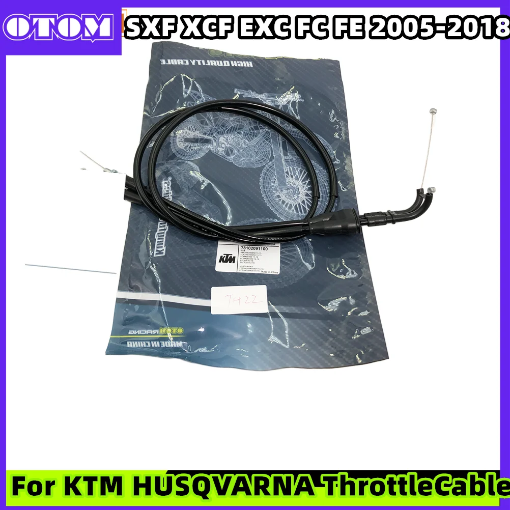OTOM Motorcycle Throttle Cable Accelerator Pull Line Fuel Pipes Steel Wire For KTM HUSQVARNA EXC SXF XCF FE FC 250 350 450 500 motorcycle throttle cable