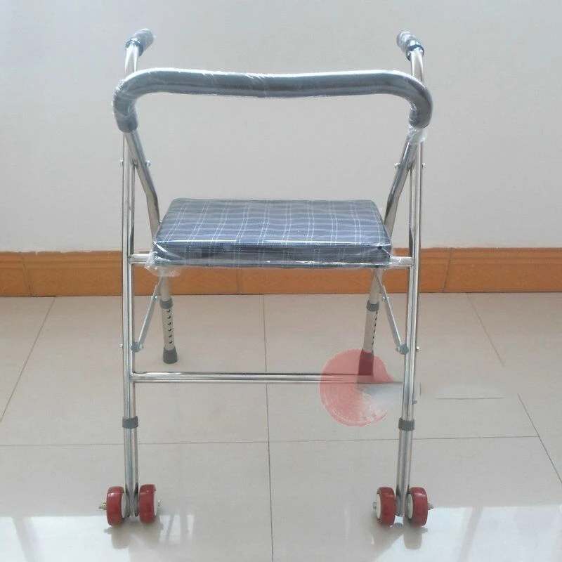 Foldable Cane Chair for Elders - Four-Legged Walking Stick with Wheels, Portable Outdoor Seat, Elderly Rest Solution 3